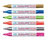 Baker Ross Bolígrafos Pintura Perlada - Paquete B - para niños (paquete de 6)