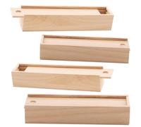 Baker Ross Caja de lápices, Madera, 20cmx5cmx4cm, 4 Pack