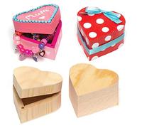 Baker Ross- Cajas de Madera para Recuerdos con Forma de Corazón para Decorar (Pack de 4) -Manualidades infantiles