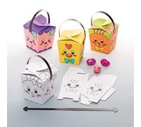 Baker Ross Cajitas de Regalos de Pascua Para Colorear (Paquete de 12) Manualidades de Pascua Para Niños que Se Pueden Usar Para Búsquedas de Huevos de Pascua