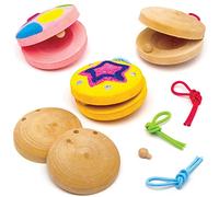 Baker Ross Castañuela de Madera AT801 (paquete de 3) para proyectos de arte y manualidades para niños, surtidos