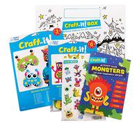 Baker Ross CBS012 Monsters Arts and Crafts Pack para niños - Dos divertidos kits creativos de Halloween, pegatinas y libro de actividades para niños y niñas.