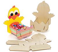 Baker Ross Cestas de Madera en forma de Pollitos de Pascua - Paquete de 3, Decoraciones de Pascua (AX784)