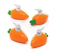 Baker Ross Coches Carrera con Corredor de Retroceso con forma de Conejo y Zanahoria (Paquete de 4) Ideal Para Niños en Bolsas de Cotillón de Pascua