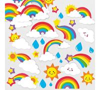 Baker Ross Coloridas pegatinas de espuma en forma de arcoíris que los niños pueden usar para decorar tarjetas, manualidades y collages (pack de 12).