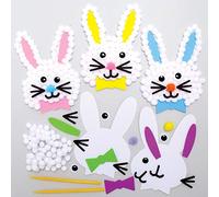 Baker Ross Conejito de Pascua Pom Poms - Paquete de 5, Manualidades para Niños (AX763)