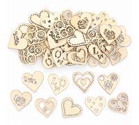 Baker Ross Corazón de madera para manualidades - Pack of 108, decoraciones de San Valentín para niños y adultos (FC401)