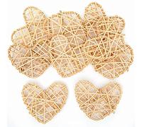 Baker Ross Corazones Naturales de Ratán - Paquete de 10, Suministros de Arte y Manualidades Naturales para Niños (FC313)