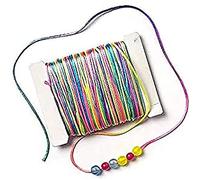 Baker Ross - Cordón Cuentas Arco Iris (Carrete 20 m) joyería, Llavero o Bolsa Fabricación Colgantes