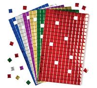 Baker Ross- Cuadrados Metalizados de Espuma autoadhesiva (Pack de 1440) para Mosaicos. Diseños y Manualidades navideñas