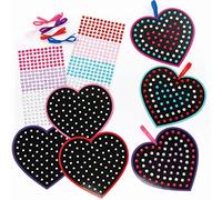 Baker Ross Cuadros de corazón con lentejuelas - 5 unidades, para San Valentín creativo con lentejuelas para manualidades para niños (FC463)