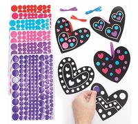 Baker Ross Decoraciones Corazón Arte de Punto - Paquete de 12, Manualidades de San Valentín para Niños (FC474)