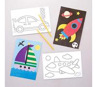 Baker Ross- Boat AW711-Juego de 8 imágenes para decoración y exhibición de vehículos de Transporte para niños, Multicolor (AW711)