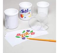 Baker Ross Diseña una Taza (paquete de 2) para que los niños pinten, decoren y personalicen para actividades de manualidades (E6817)