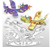 Baker Ross Dragón Planeadores para Colorear AX108 (paquete de 10) para proyectos de arte y manualidades para niños, surtidos