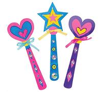 Baker Ross EF622 Haz tus propios espacios en blanco de varita princesa (paquete de 8) ideal para que los niños decoren, artes y manualidades, regalos, recuerdos y más