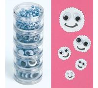 Baker Ross Envases de ojos móviles redondos y ovalados en blanco y negro de varios tamaños para manualidades infantiles (560 unidades)