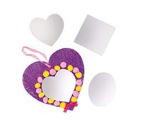 Baker Ross Espejos acrílicos en forma de proyectos artesanales (paquete de 12) ideal para que los niños decoren, artes y manualidades, regalos, recuerdos y más