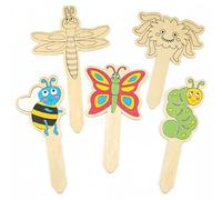 Baker Ross Estacas de Jardinería Insectos (Paquete de 10) prácticas Decoraciones para Que los niños decoren y regalen