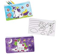 Baker Ross Estuches de Lápices de Tela Unicornio Para Colorear AT722 (paquete de 4) para proyectos de arte y manualidades para niños, surtidos