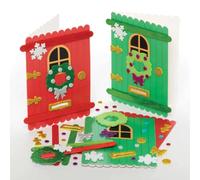 Baker Ross FC102 Kits de Tarjetas Navideñas en forma de Puerta - Paquete de 6, Haz tus Propias Tarjetas Navideñas, Ideales para Proyectos de Manualidades para Niños