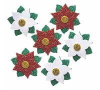 Baker Ross FC104 Pegatinas de Flore Poinsettia con Brillantina - Paquete de 100, Pegatinas Infantiles, ideales para Proyectos de Arte y Manualidades para Niños, Scrapbooking para Niños