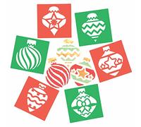 Baker Ross FC107 Plantilla de bolas de Navidad para niños - Paquete de 8, Plantillas lavables para niños, Manualidades para niños