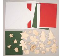 Baker Ross FC154 Kit de Tarjetas de Navidad con Dijes - Paquete de 6, Haz tus Propias Tarjetas de Navidad, Kit de Fabricación de Tarjetas para que los Niños Decoren y Exhiban