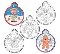 Baker Ross FC178 Decoraciones Navideñas para Ventanas para Colorear - Paquete de 12, Juego de Manualidades Festivas para Niños, Kits de Manualidades de Decoración Navideña para Niños