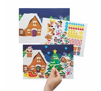 Baker Ross FC180 Juego de Páginas de Pegatinas de Escenas Navideñas - Paquete de 5, Juego de Pegatinas para Niños para hacer Manualidades, Diseñar y Decorar