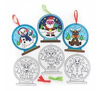 Baker Ross FC181 Atrapadores de Nieve Navideños - Paquete de 6, Atrapadores de Sol para Niños para Decorar y Exponer, Haz Tus Propias Decoraciones de Jardín