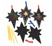 Baker Ross FC204 Decoraciones Navideñas para Rascar - Paquete de 12, Manualidades Navideñas para niños, Kits de Manualidades para Niños