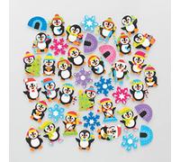 Baker Ross FC249 Pegatinas de Espuma de Pingüino - Paquete de 200, Pegatinas para Niños, Ideal para Proyectos de Arte y Manualidades para Niños