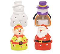 Baker Ross FC257 Portavelas de Cerámica de Navidad - Paquete de 3, para Niños para Decorar y Exhibir, Proyecto Ideal de Artes y Manualidades para Niños