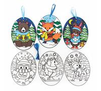 Baker Ross FC289 Atrapasol de Imágenes del Bosque Invernal - Paquete de 6, Atrapasol para Niños con Efecto de Vidriera, Haz tus propias Decoraciones de Arcoiris para Decorar y Exhibir