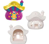 Baker Ross FC700 Portavelas de Cerámica Casitas de Hadas - Juego de 3, manualidades para niños