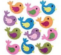 Baker Ross FC716 Pegatinas de Pájaros con Purpurina - Paquete de 100, pegatinas para niños