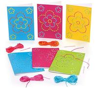 Baker Ross FC740 Kit de Tejido con Papel Flores - Juego de 6, manualidades para niños