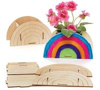 Baker Ross FC763 Macetas de Madera Arcoiris - Juego de 3, Manualidades para Niños