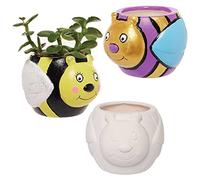 Baker Ross FC788 Macetas de Ceramica de Abejas - Set de 3, Actividad para Niños