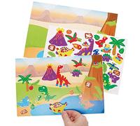 Baker Ross FC806 Escenas con Pegatinas de Dinosaurios - Juego de 5 pegatinas para niños