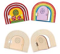 Baker Ross FC825 Decoraciones de Madera Puertas de Hadas - Juego de 4, Manualidades para Niños