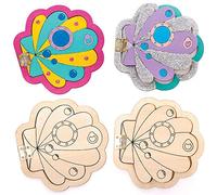 Baker Ross FC836 Decoraciones de Madera Puertas de Hadas - Set de 4, Manualidades para niños