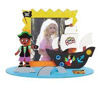 Baker Ross FC900 Marcos de Fotos de Madera de Piratas - Juego de 4, Actividad creativa para niños