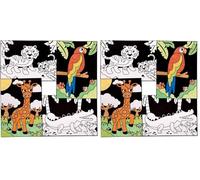Baker Ross FC906 Imagenes de Animales de la Selva de Terciopelo para Colorear - Juego de 10, Actividades Manuales para Niños (Paquete de 2)