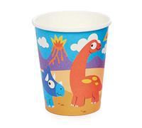 Baker Ross FC979 Vaso de Cartón Dinosaurio - Set de 10, decoración de cumpleaños para niños