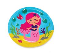 Baker Ross FC984 Platos de Cartón Sirena Magica - Juego de 10, decoración de cumpleaños para niños