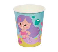 Baker Ross FC985 Tazas de Cartón Sirena Magica - Juego de 10, decoración de cumpleaños para niños
