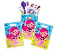 Baker Ross FC988 Bolsa de Cumpleaños Sirena Magica - Set de 10, decoración de cumpleaños para niños