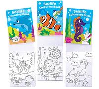 Baker Ross FC993 Mini Libro de Animales Marinos para Colorear - Set de 12, Actividades para Niños